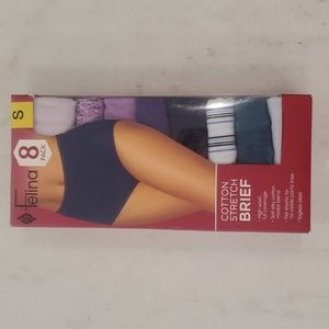 Felina Cotton Stretch Briefs - Assorted Colors 8 Pack